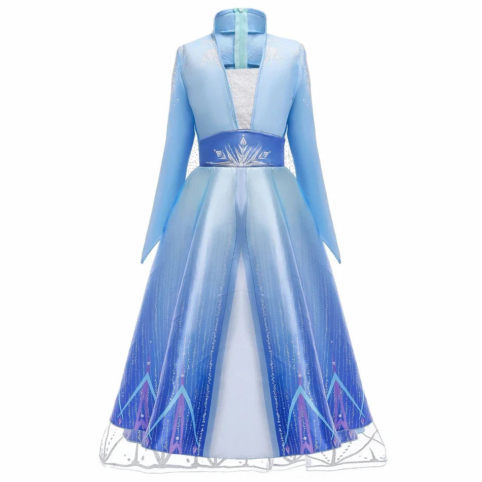 Ice Princess Girls Dress – Kids Cosplay Costume for Halloween & Birthday Party