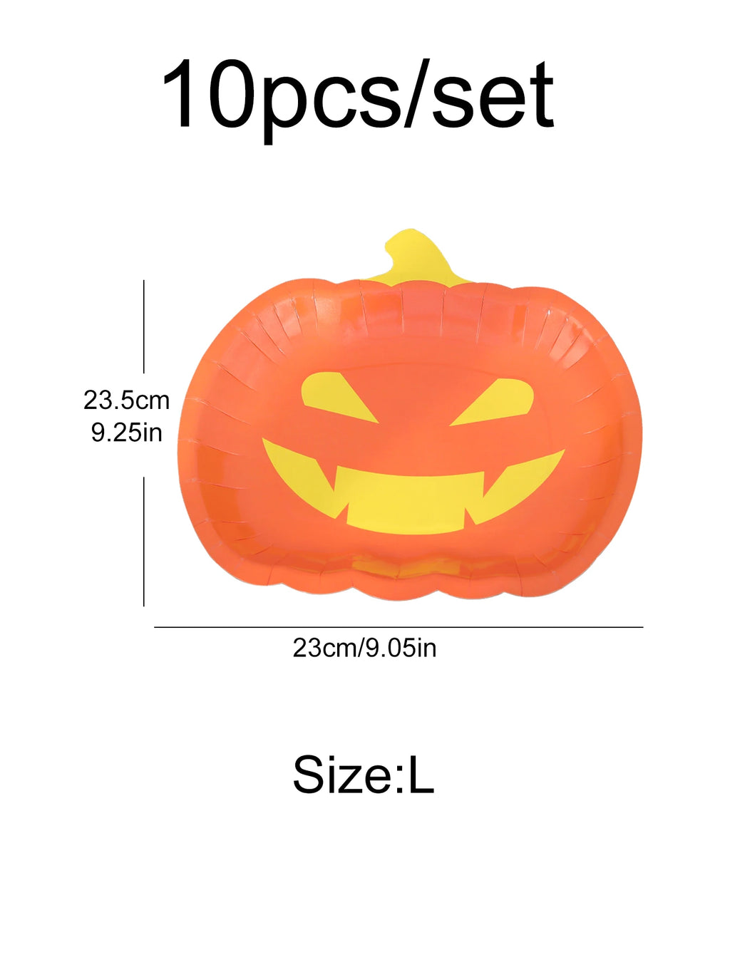 Halloween Disposable Tableware Set – Pumpkin & Ghost Face Paper Plates, Cups & Party Supplies (10-Piece Set, 7"/9")