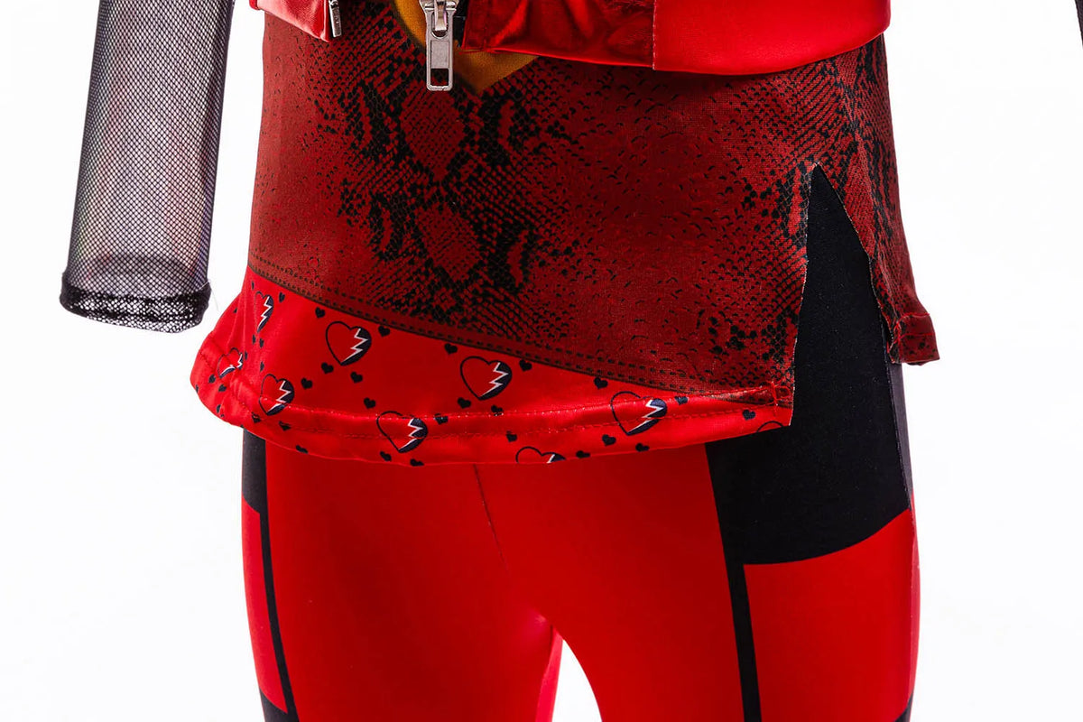 Kids Rock Star Costume 3-Piece Set, Red & Black Punk Rockstar Outfit for Halloween, Cosplay & Costume Parties