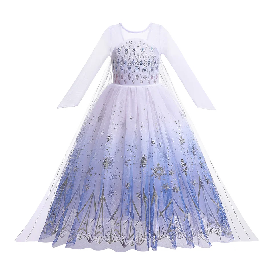 Ice Princess Girls Dress – Kids Cosplay Costume for Halloween & Birthday Party
