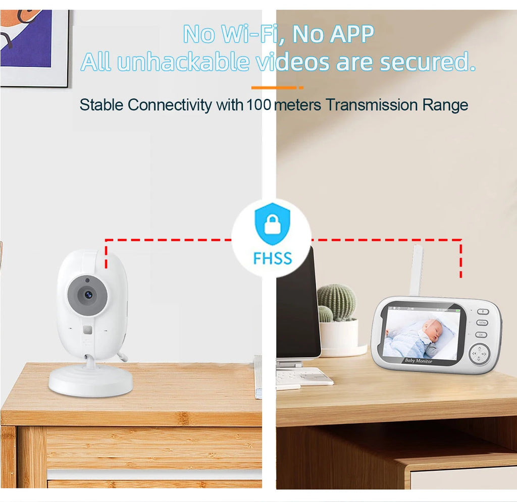 Cdycam Wireless Video Baby Monitor – 3.5" Screen with Night Vision, Temperature Sensor & 2-Way Audio