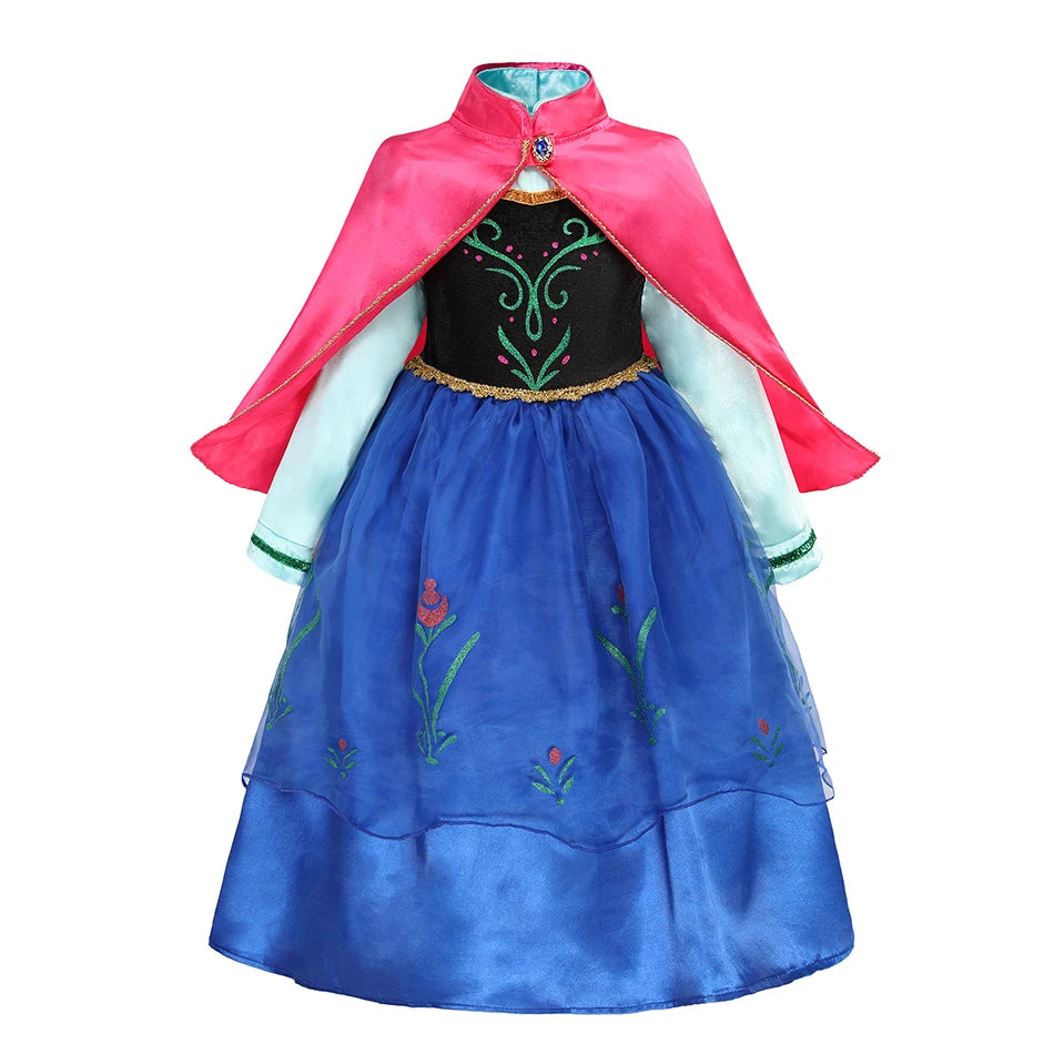 Ice Princess Girls Dress – Kids Cosplay Costume for Halloween & Birthday Party