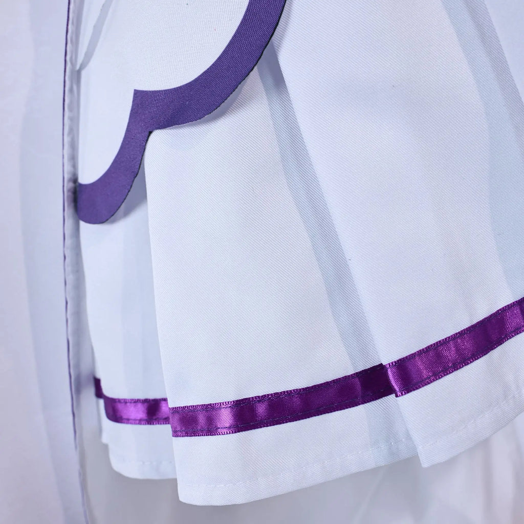 Emilia Inspired Cosplay Costume Set – Cloak, Wig & Maid Uniform Outfit for Women, Halloween & Anime Party