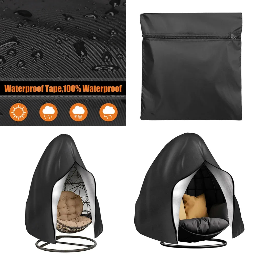 Waterproof Heavy-Duty Patio Egg Chair Cover – Hanging Cocoon Swing Chair Protector for Single/Double Seat