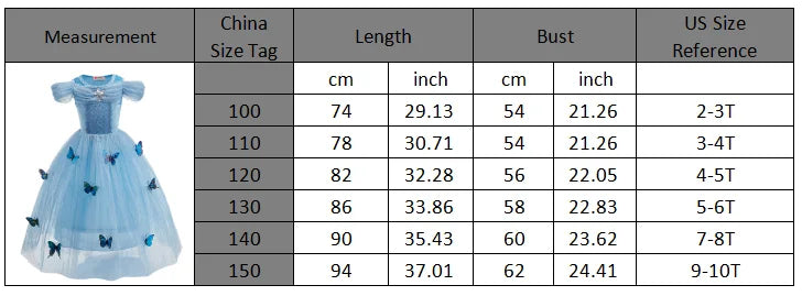 Ice Princess Girls Dress – Kids Cosplay Costume for Halloween & Birthday Party