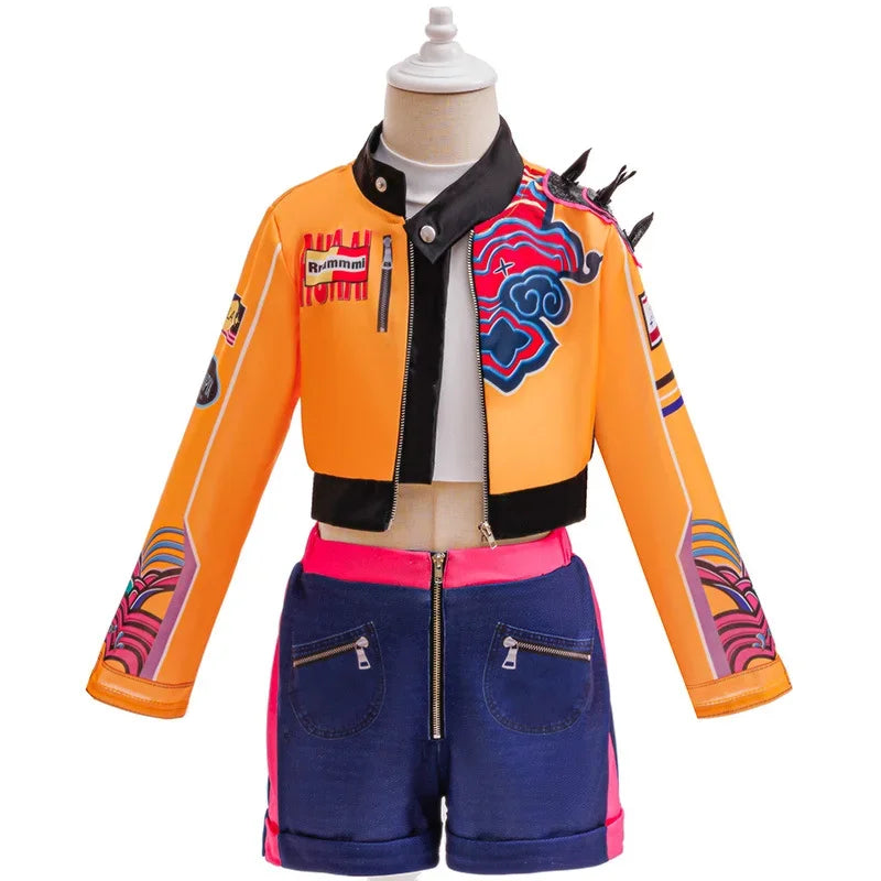 Girls Hip Hop Dance Outfit Set – Crop Top, Jacket, Skirt & Shorts Kids Jazz Stage Costume