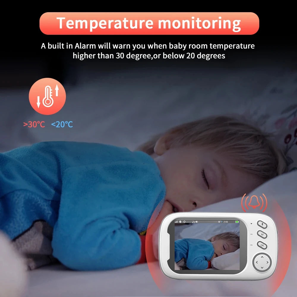 Cdycam Wireless Video Baby Monitor – 3.5" Screen with Night Vision, Temperature Sensor & 2-Way Audio
