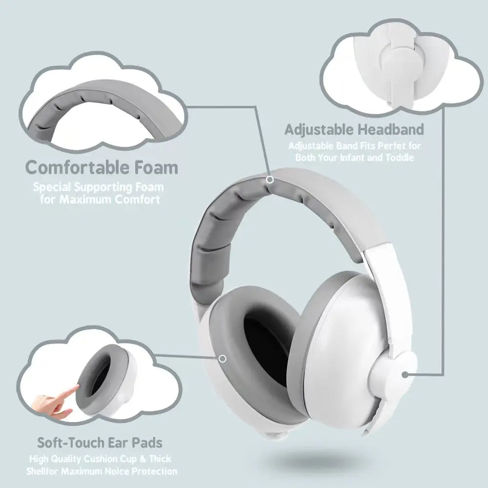 Baby Ear Protection Earmuffs – Anti-Noise Headphones for Sleep & Travel, Stretchable Design