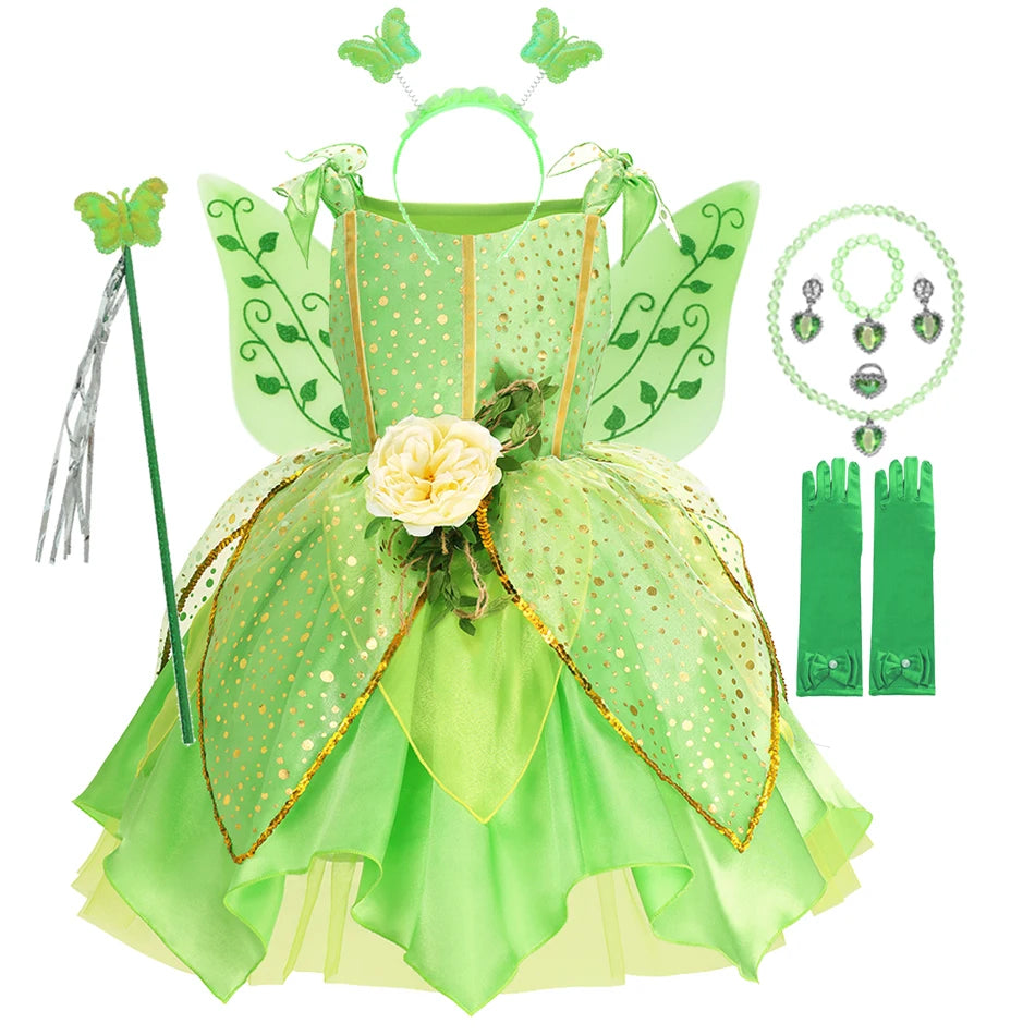 TinkerBell Fairy Costume – Girls Halloween Fancy Dress