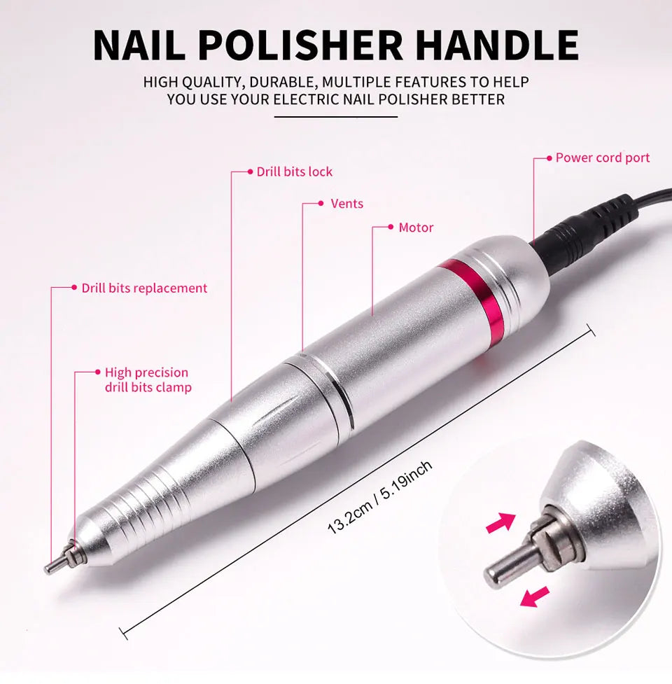 New 45000RPM Nail Drill Machine Cutters Professional Electric Nails Sander File for Gel Nails Polishing For Home Manicure Salon