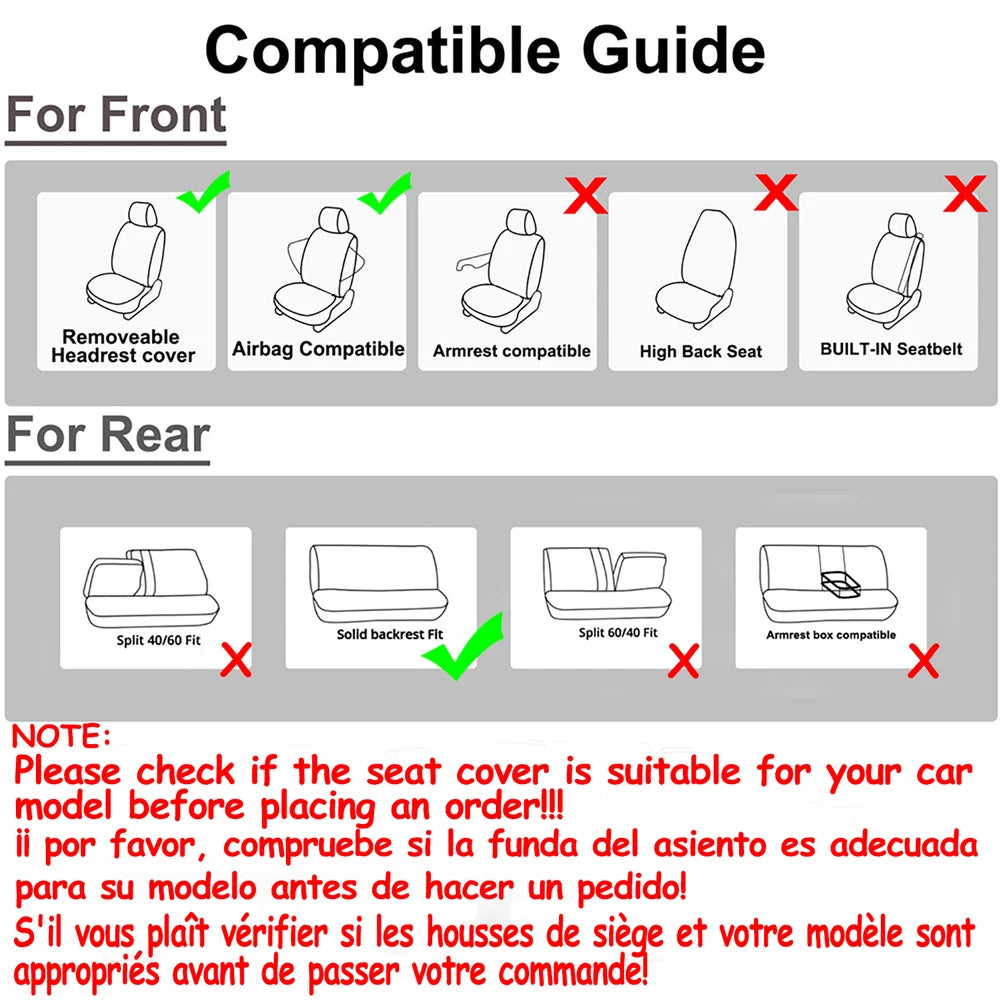 Universal Car Seat Covers – Full Set, Fits Most Cars, SUVs & Trucks