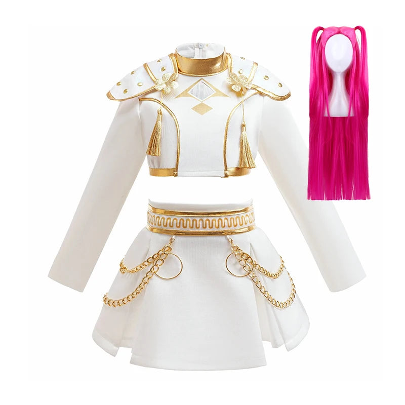 Girls Hip Hop Dance Outfit Set – Crop Top, Jacket, Skirt & Shorts Kids Jazz Stage Costume