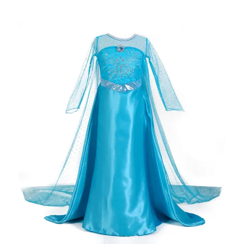 Ice Princess Girls Dress – Kids Cosplay Costume for Halloween & Birthday Party
