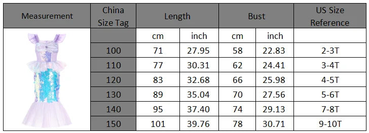 Ice Princess Girls Dress – Kids Cosplay Costume for Halloween & Birthday Party