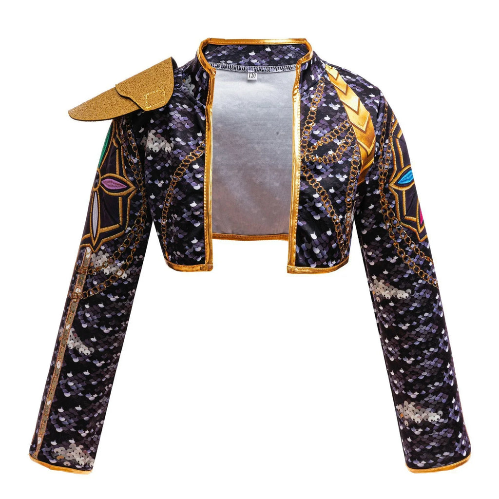 Girls Hip Hop Dance Outfit Set – Crop Top, Jacket, Skirt & Shorts Kids Jazz Stage Costume