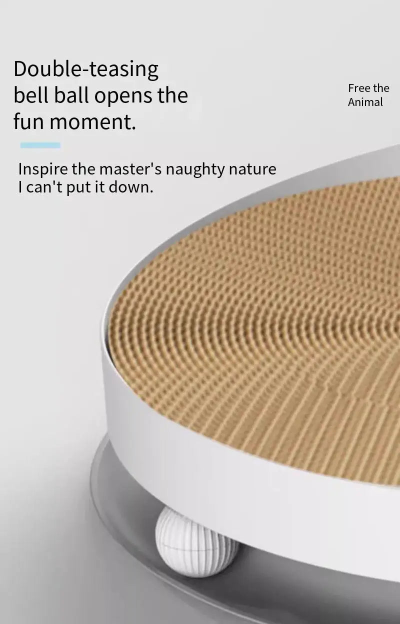 3-in-1 Round Cat Scratcher Bed – Durable Wear-Resistant Scratching Pad & Interactive Kitten Toy