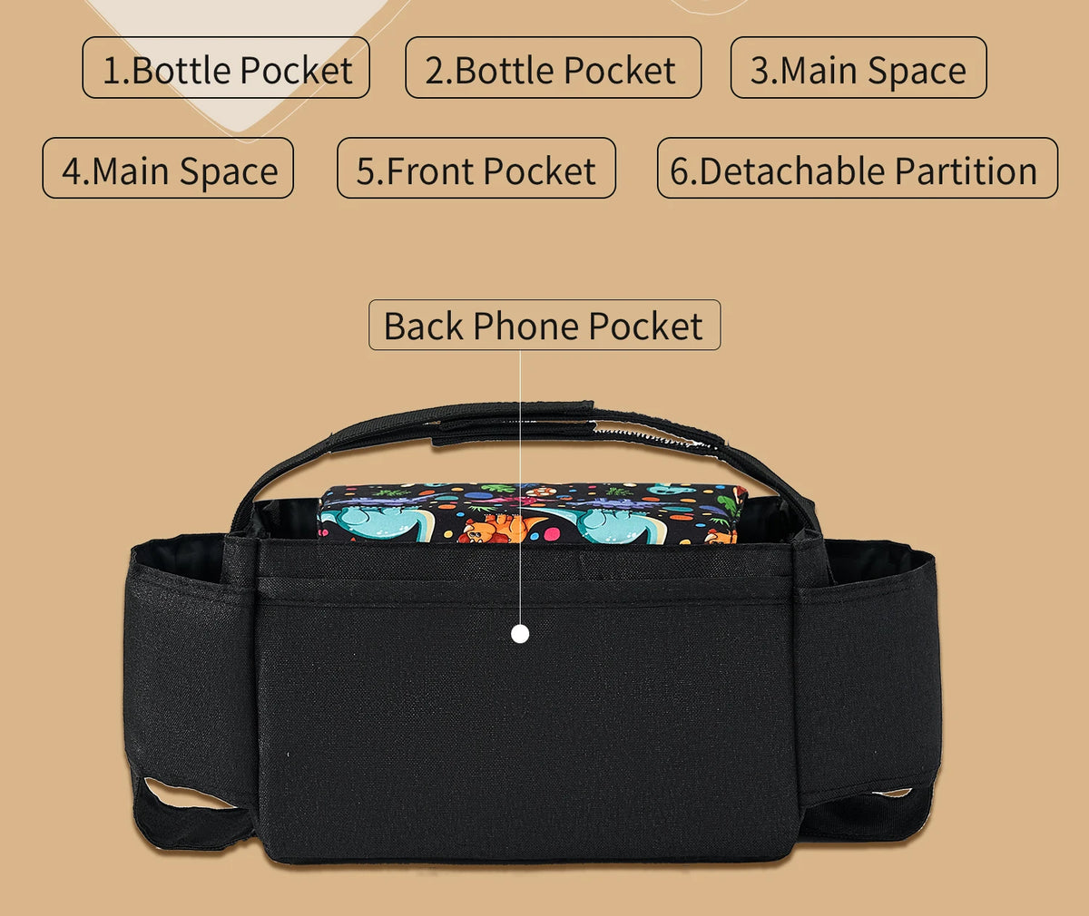 Insulated Diaper Bag – Baby Milk Bottle Insulation Bag, Mommy Storage Bag for Stroller & Baby Care Essentials