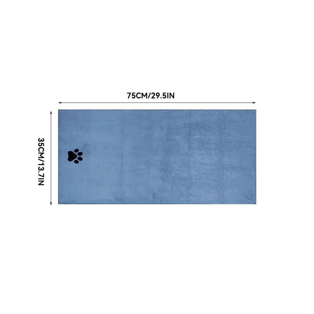 Microfiber Pet Bath Towel – Super Soft Absorbent Embroidered Towel for Dogs & Cats (3 Sizes)