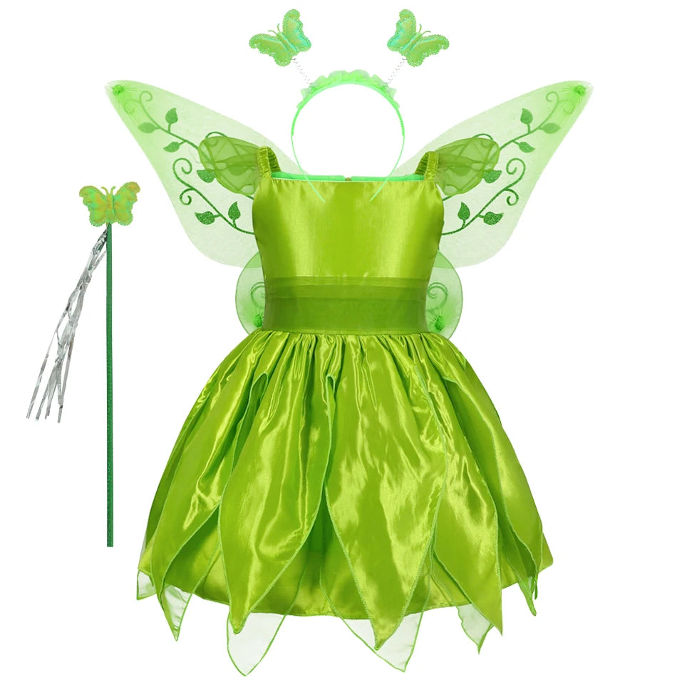 Ice Princess Girls Dress – Kids Cosplay Costume for Halloween & Birthday Party