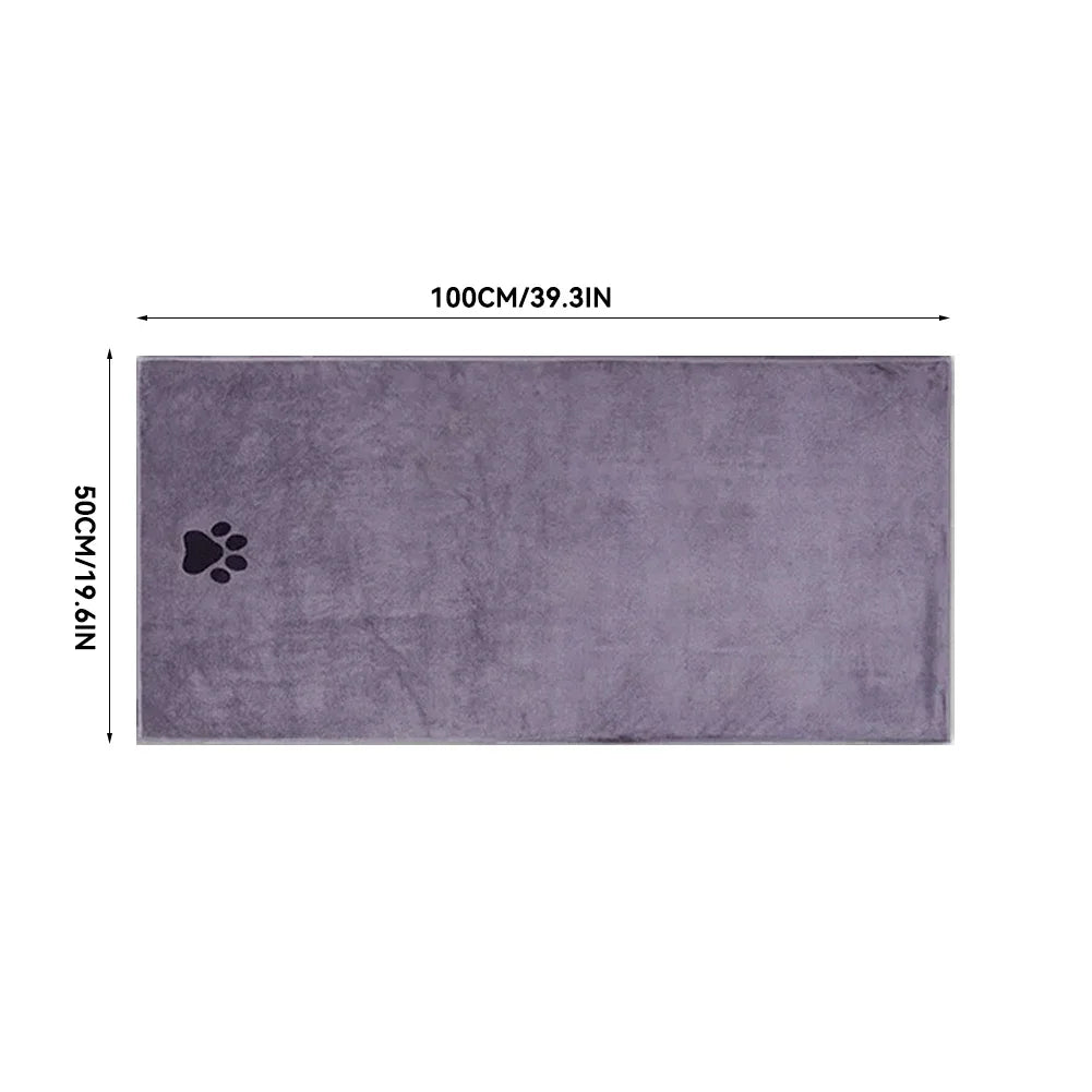 Microfiber Pet Bath Towel – Super Soft Absorbent Embroidered Towel for Dogs & Cats (3 Sizes)
