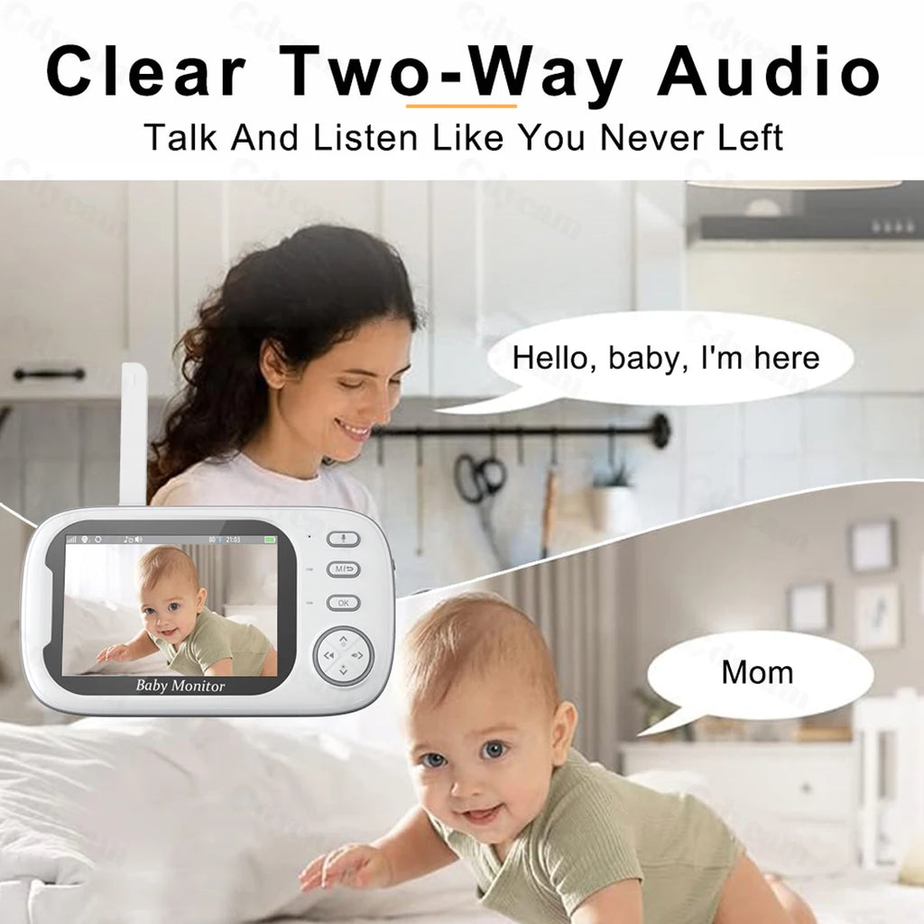 Cdycam Wireless Video Baby Monitor – 3.5" Screen with Night Vision, Temperature Sensor & 2-Way Audio