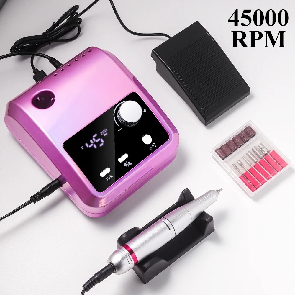 New 45000RPM Nail Drill Machine Cutters Professional Electric Nails Sander File for Gel Nails Polishing For Home Manicure Salon