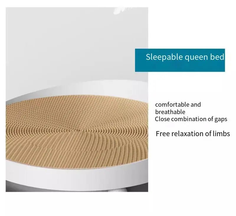 3-in-1 Round Cat Scratcher Bed – Durable Wear-Resistant Scratching Pad & Interactive Kitten Toy