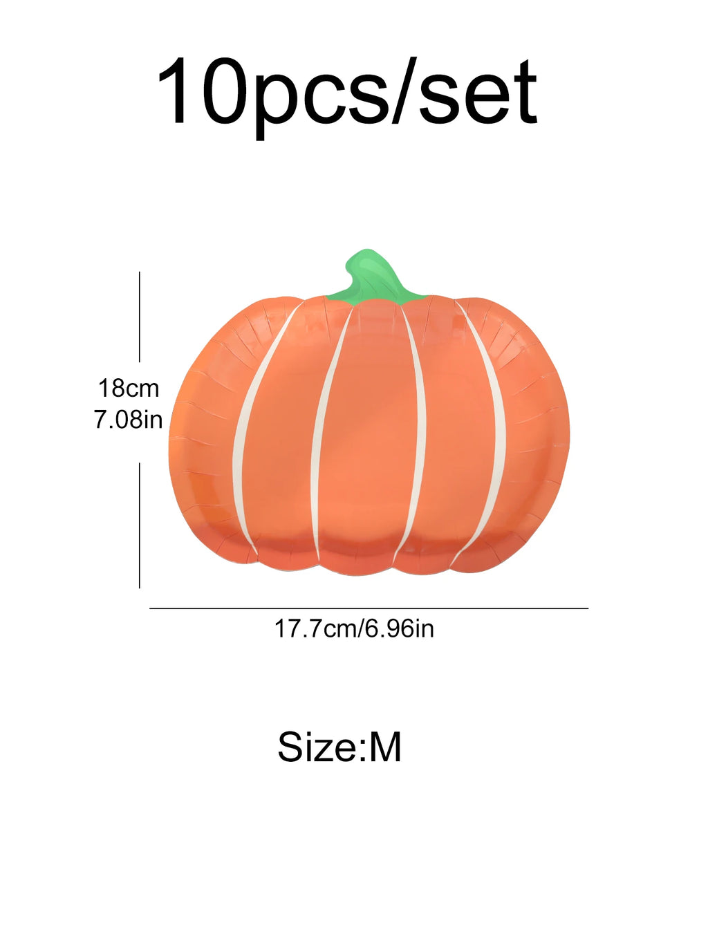 Halloween Disposable Tableware Set – Pumpkin & Ghost Face Paper Plates, Cups & Party Supplies (10-Piece Set, 7"/9")