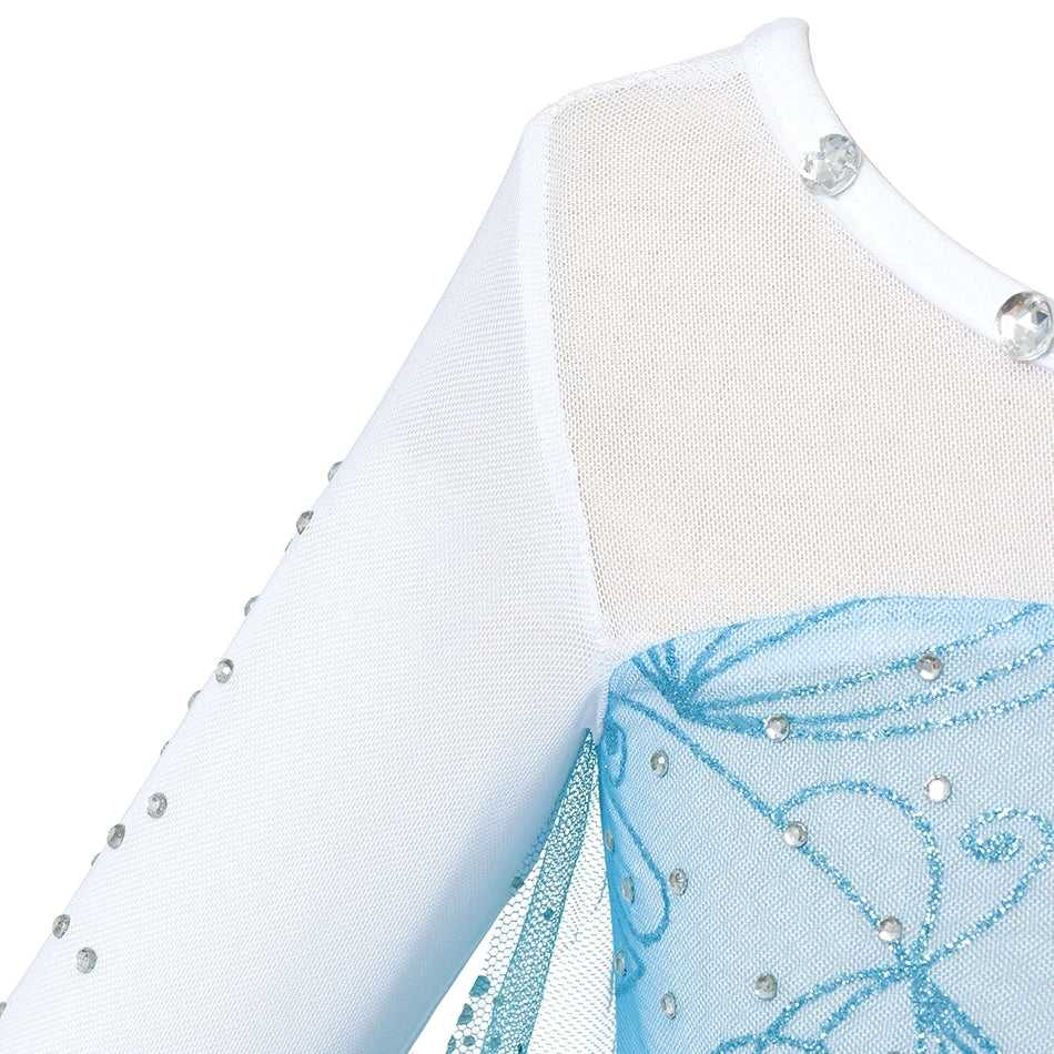 Ice Princess Girls Dress – Kids Cosplay Costume for Halloween & Birthday Party