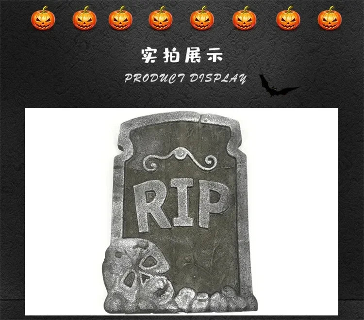 4Pcs Halloween Foam RIP Tombstones – Graveyard Skeleton Decor for Haunted House, Yard & Outdoor Party