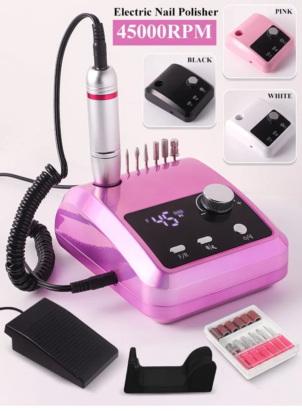 New 45000RPM Nail Drill Machine Cutters Professional Electric Nails Sander File for Gel Nails Polishing For Home Manicure Salon