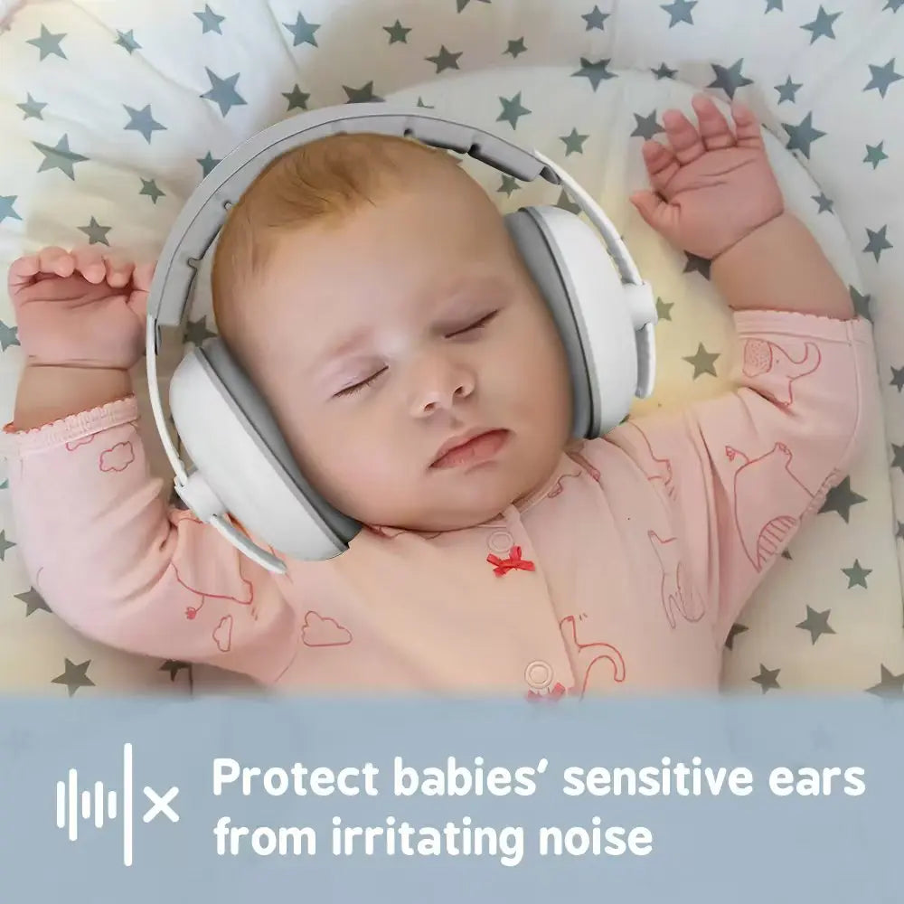 Baby Ear Protection Earmuffs – Anti-Noise Headphones for Sleep & Travel, Stretchable Design