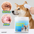 Pet Ear Cleaning Finger Wipes – Dual 3D Texture Disposable Wipes for Dogs & Cats, Gentle Ear Wax & Odor Remover