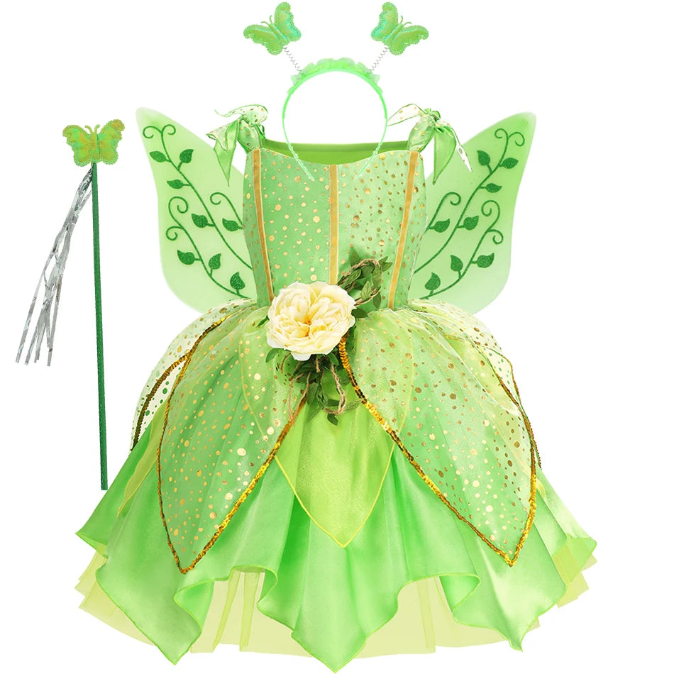 TinkerBell Fairy Costume – Girls Halloween Fancy Dress