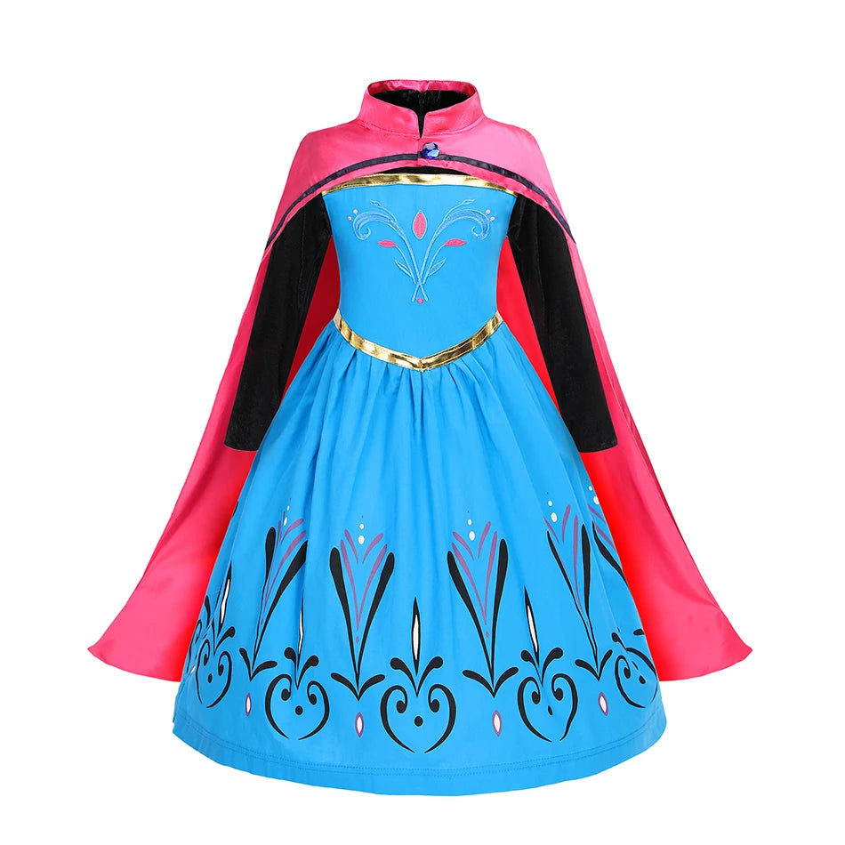 Ice Princess Girls Dress – Kids Cosplay Costume for Halloween & Birthday Party