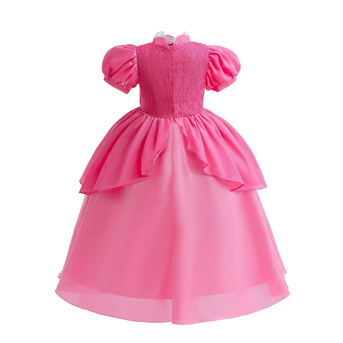 Peach Princess Dress Girls Rose Red Lace Cosplay Dress Kids Vestidos Party Dresses Carnival Halloween Costume for 3-11 Years