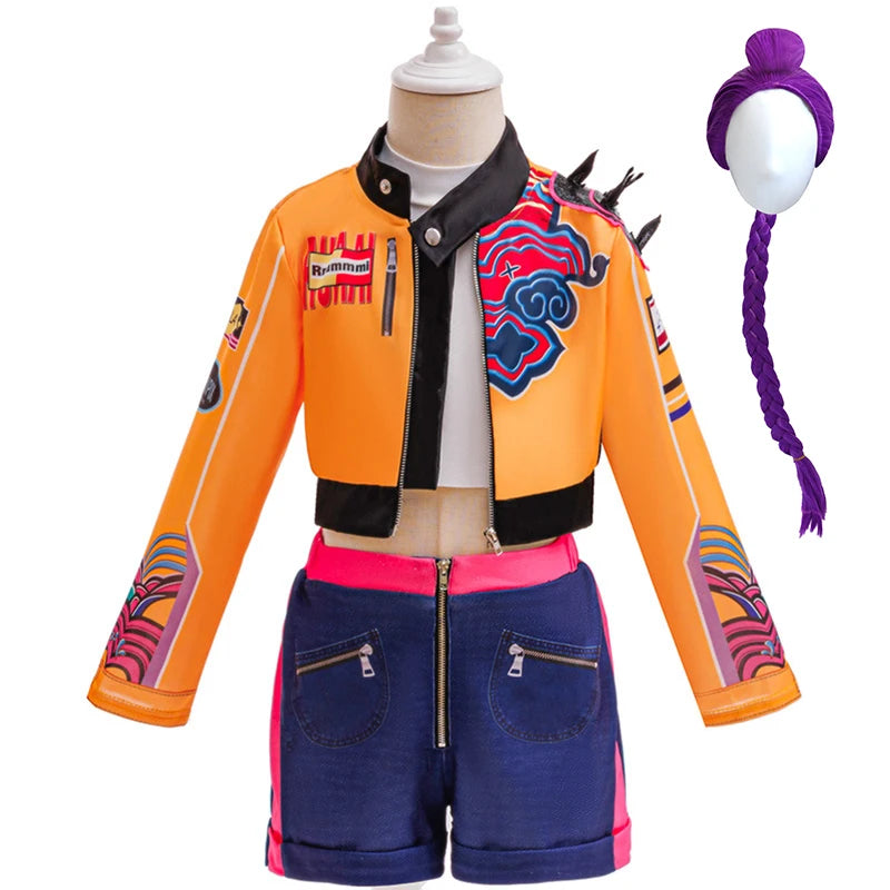 Girls Hip Hop Dance Outfit Set – Crop Top, Jacket, Skirt & Shorts Kids Jazz Stage Costume