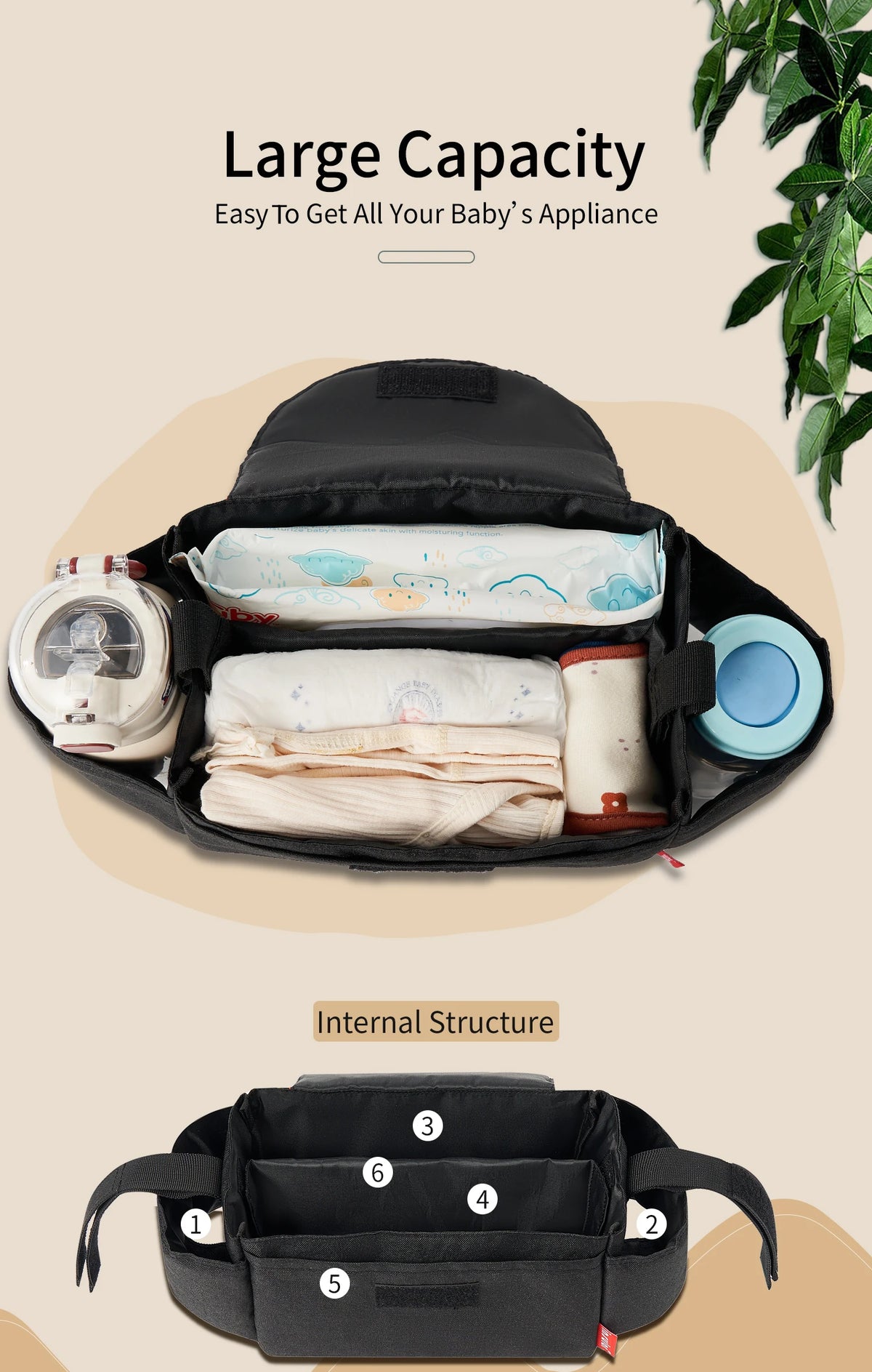 Insulated Diaper Bag – Baby Milk Bottle Insulation Bag, Mommy Storage Bag for Stroller & Baby Care Essentials