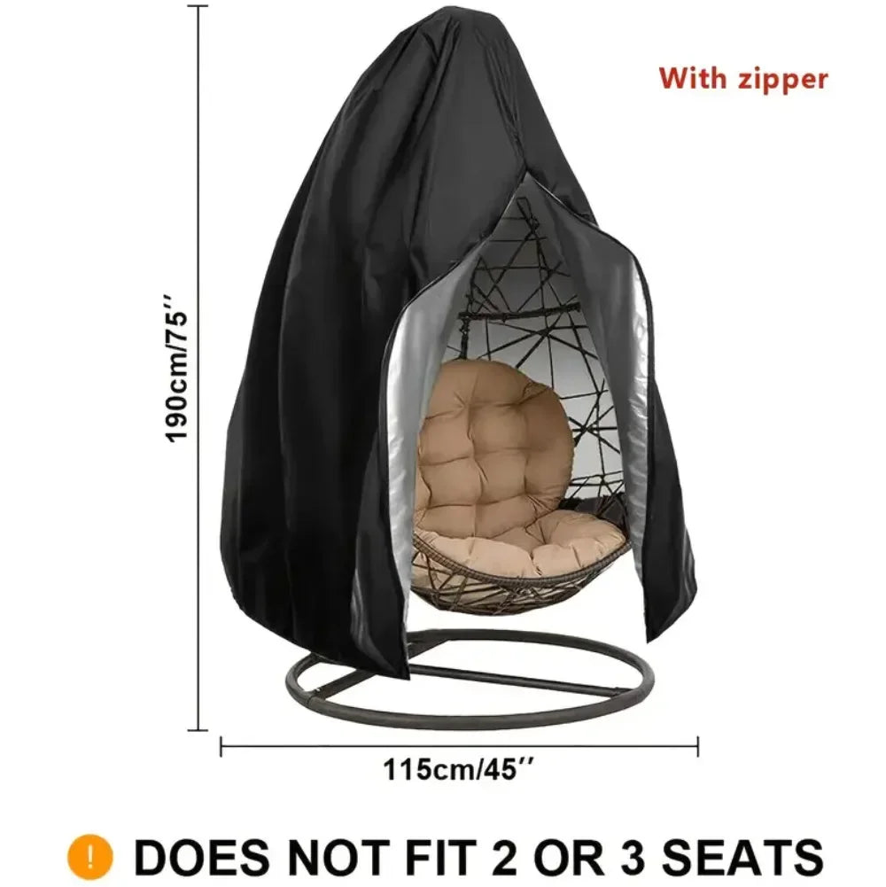 Waterproof Heavy-Duty Patio Egg Chair Cover – Hanging Cocoon Swing Chair Protector for Single/Double Seat