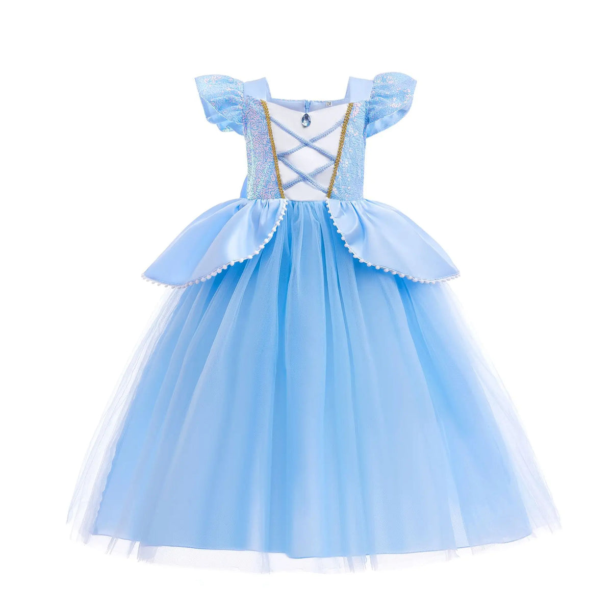 Ice Princess Girls Dress – Kids Cosplay Costume for Halloween & Birthday Party