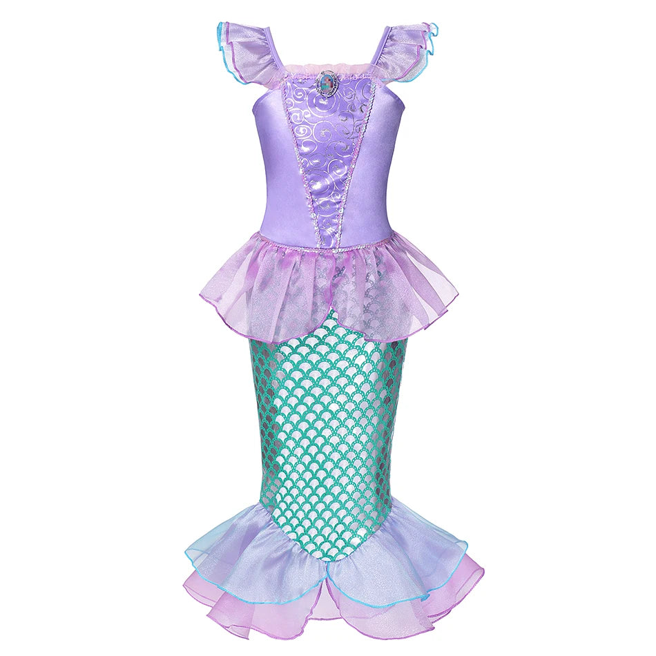 Ice Princess Girls Dress – Kids Cosplay Costume for Halloween & Birthday Party