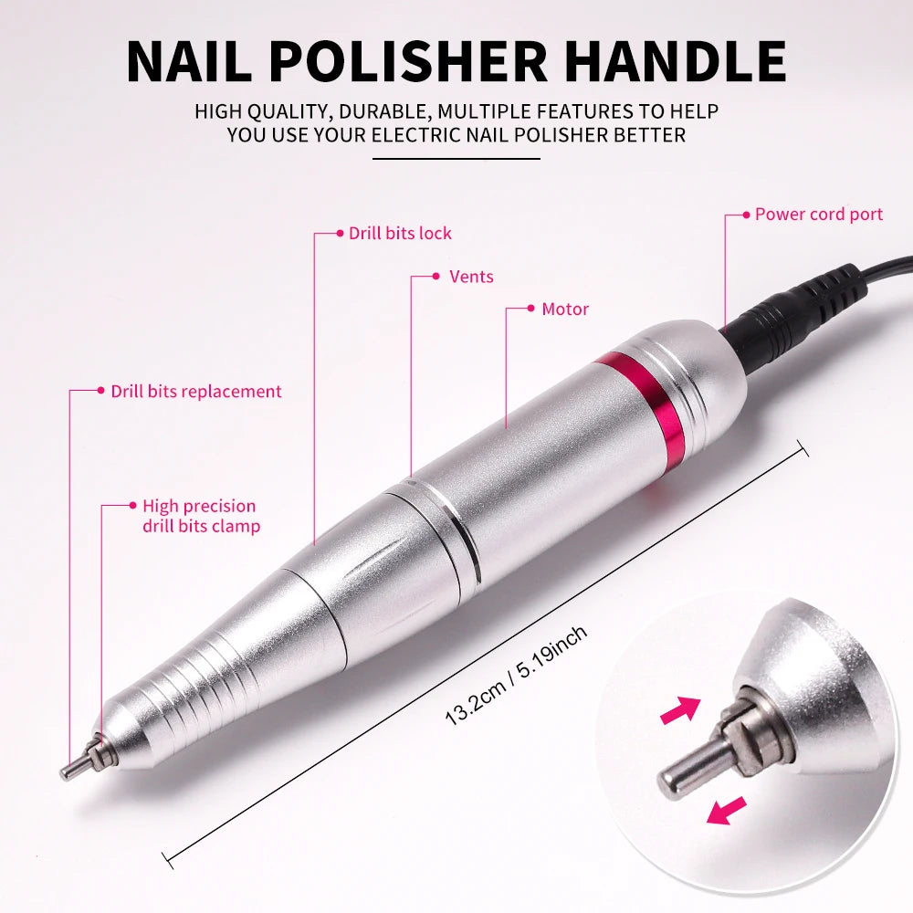 New 45000RPM Nail Drill Machine Cutters Professional Electric Nails Sander File for Gel Nails Polishing For Home Manicure Salon