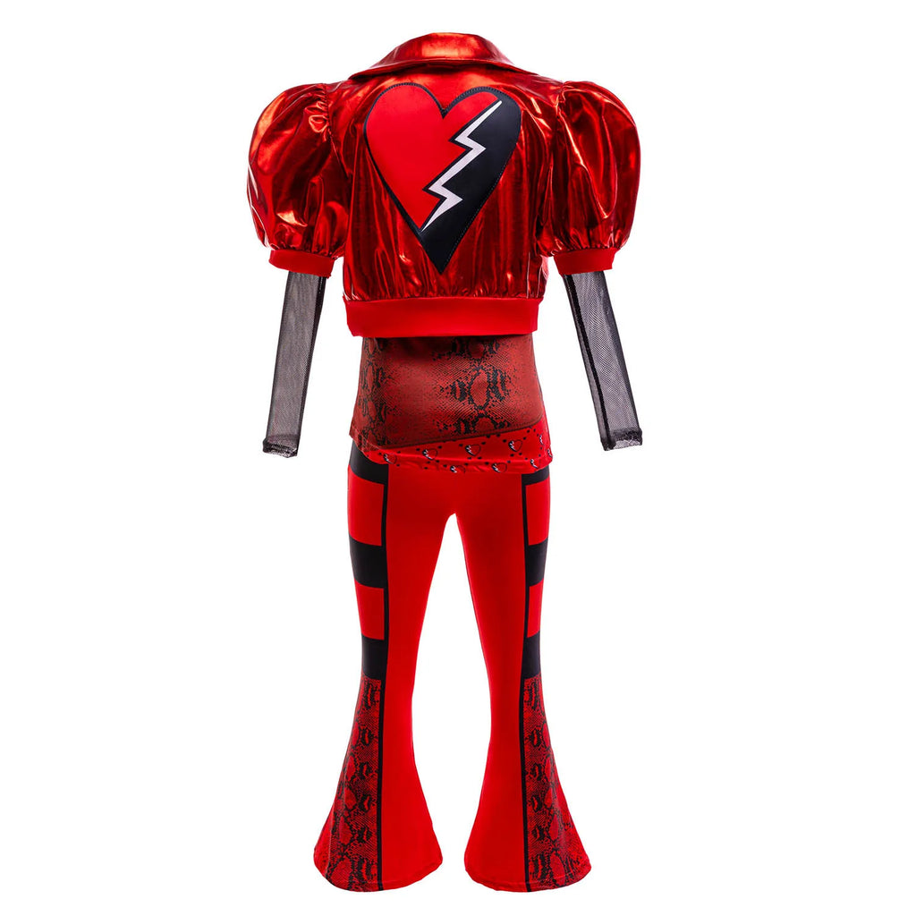 Kids Rock Star Costume 3-Piece Set, Red & Black Punk Rockstar Outfit for Halloween, Cosplay & Costume Parties