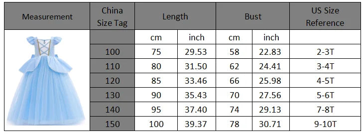 Ice Princess Girls Dress – Kids Cosplay Costume for Halloween & Birthday Party