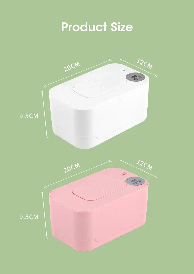 Baby Wipe Warmer with LED Display – Portable USB Wet Towel Heater for Home & Car