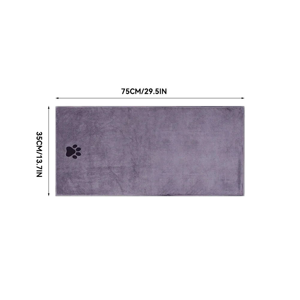 Microfiber Pet Bath Towel – Super Soft Absorbent Embroidered Towel for Dogs & Cats (3 Sizes)