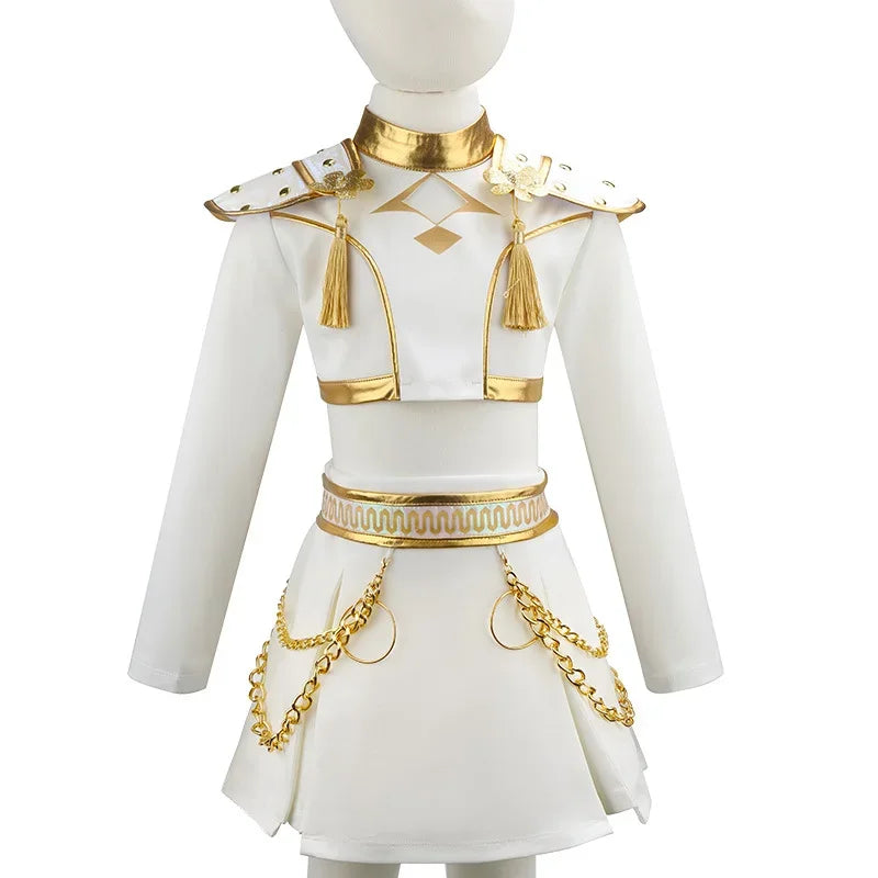 Girls Hip Hop Dance Outfit Set – Crop Top, Jacket, Skirt & Shorts Kids Jazz Stage Costume