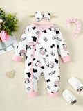 Cow Print Baby Jumpsuit 2Pcs Set with Headband - Halloween & Casual Romper