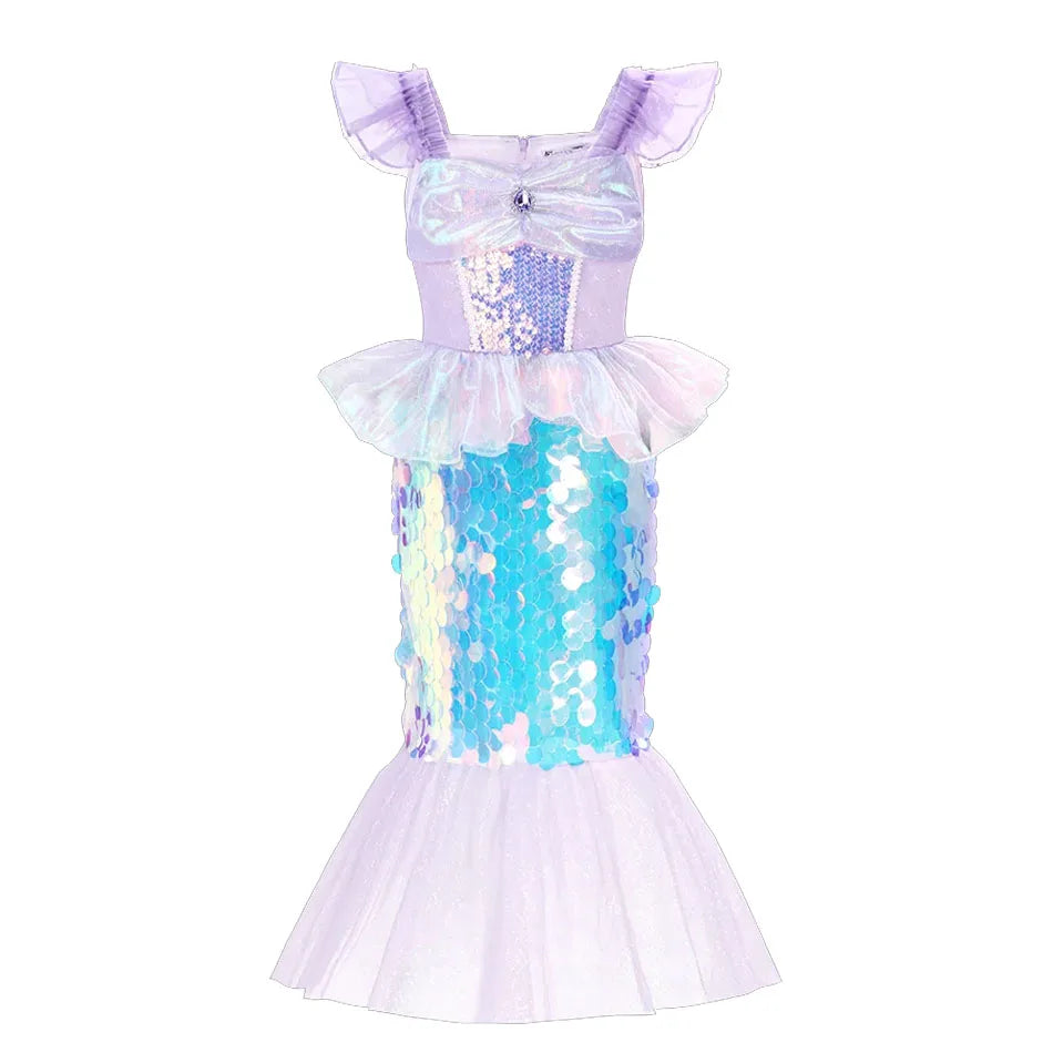 Ice Princess Girls Dress – Kids Cosplay Costume for Halloween & Birthday Party