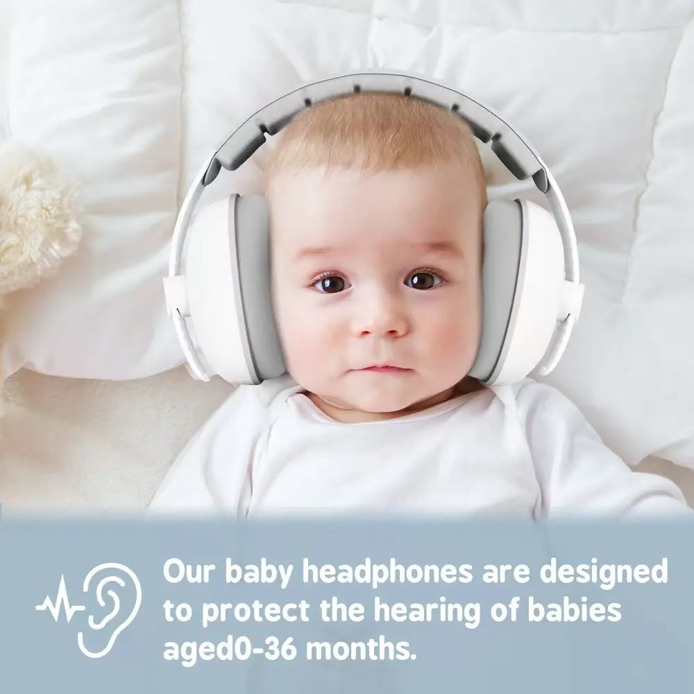 Baby Ear Protection Earmuffs – Anti-Noise Headphones for Sleep & Travel, Stretchable Design